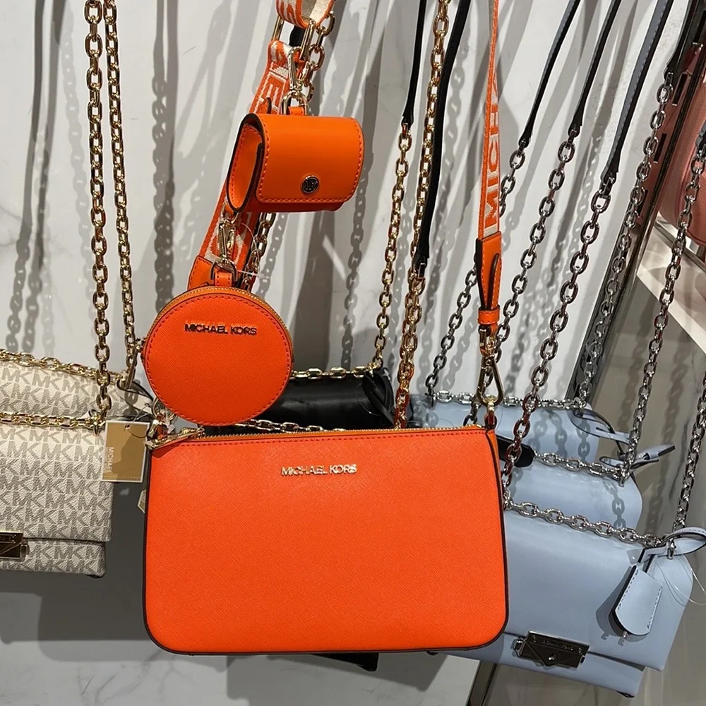 MICHAEL KORS JET SET TRAVEL SMALL SHOULDER CROSSBODY BAG WITH TECH ATTCH AIRPOD - Picture 7 of 16